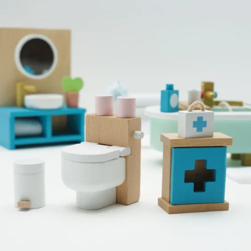Daisylane Badkamer poppenhuismeubeltjes Le Toy Van toilet en EHBO kastje